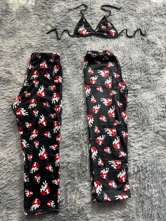 Ghostbusters Background Black Matching Plushie PJs - Fundies