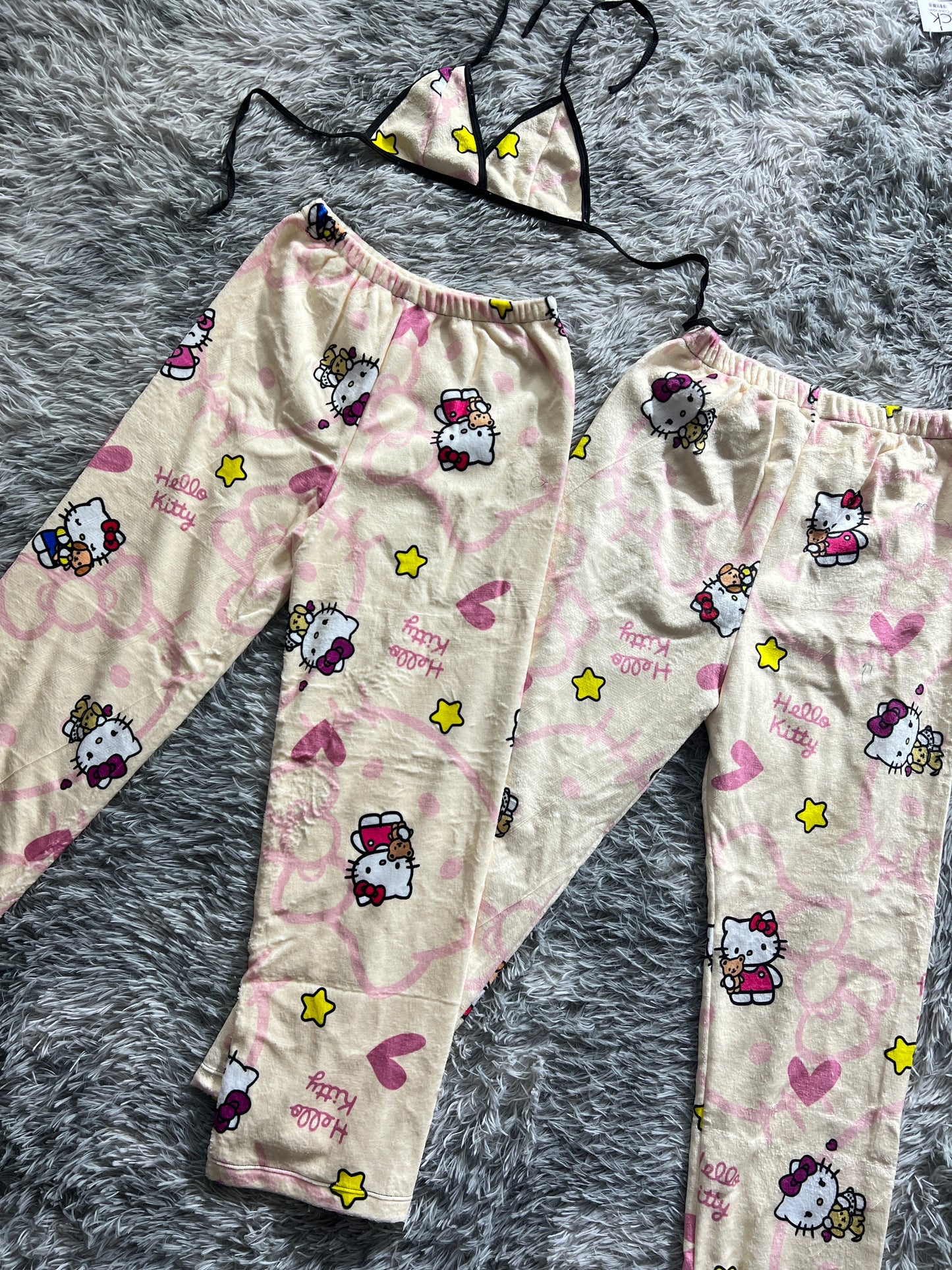 Hello kitty stars Plush Pajamas matching set For Couples
