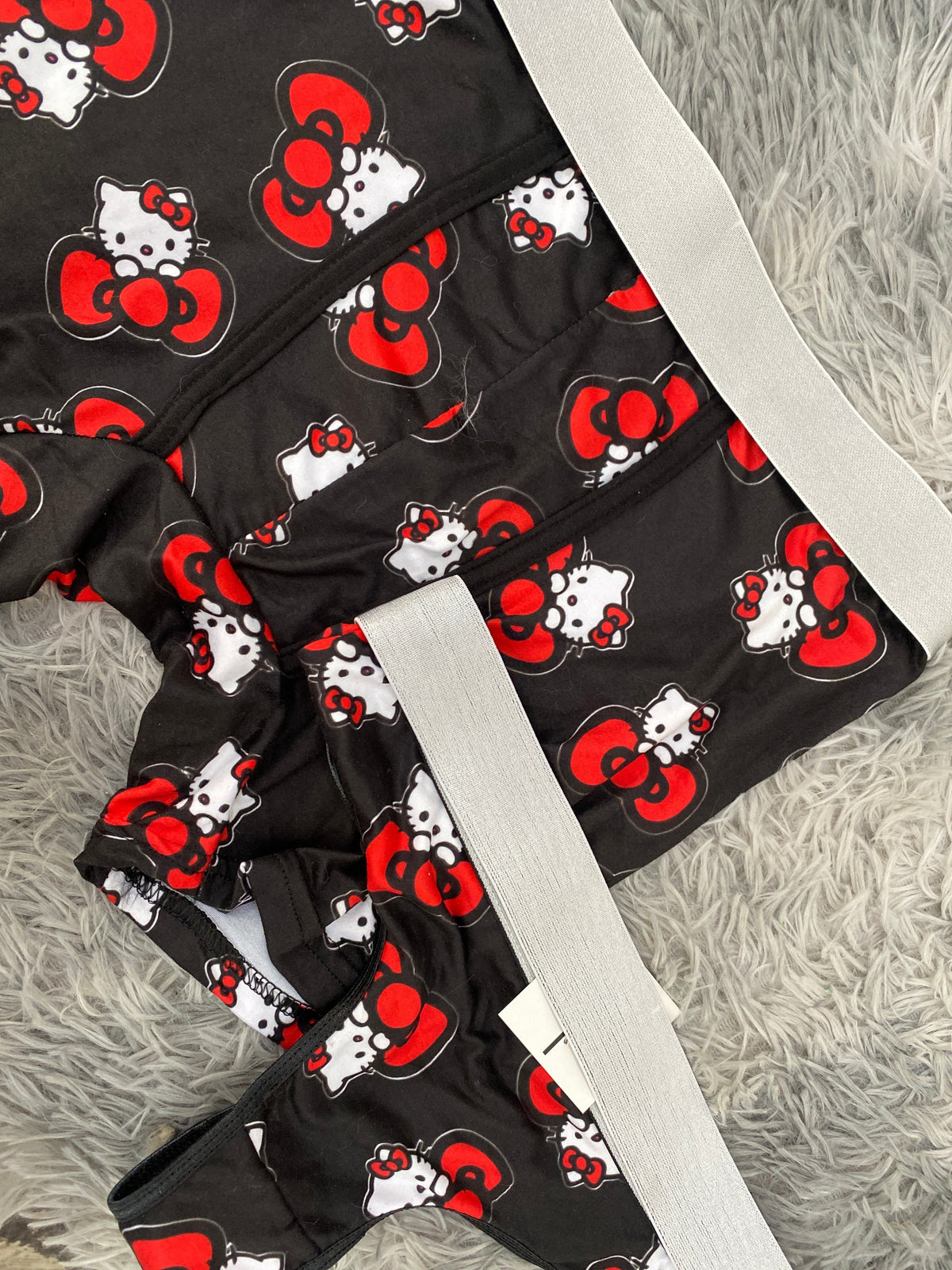 Kitty Bows Red Black Background Duo With Thong