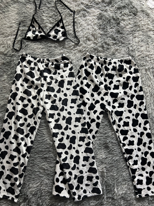 cow Plush Pajamas matching set For Couples