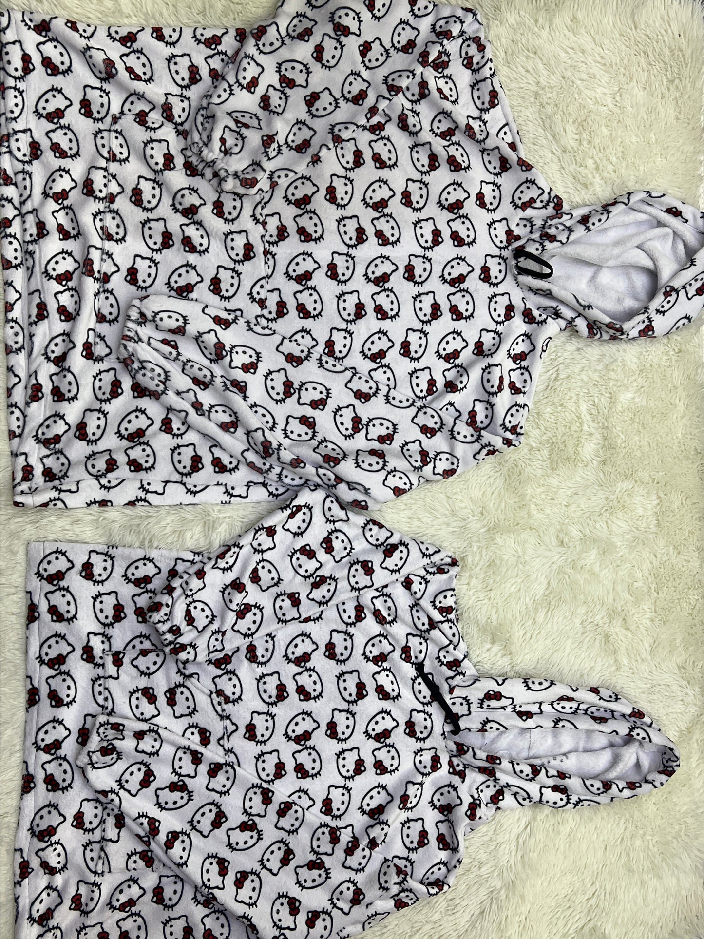 Hello kitty face matching hoodies