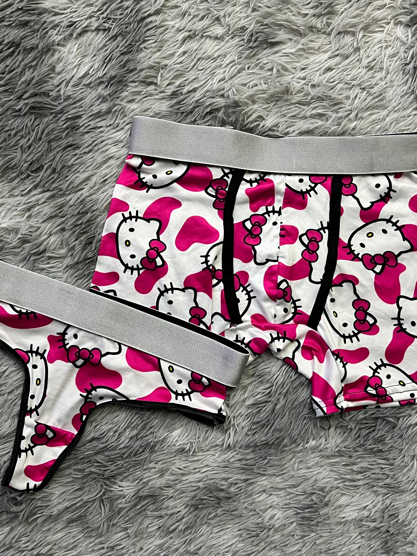 Kitty Cow white background matching underwear