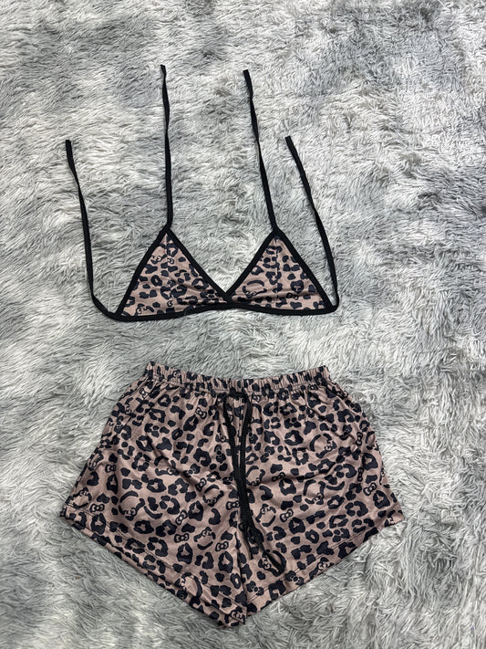 Hello Kitty Leopard Brown Matching Top & Short