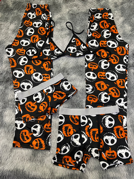 Jack e abóbora black background Halloween 5 pcs pajama duo