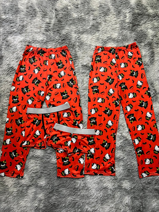 Hello Kitty dressed as Batman orange background boxer/boxer 5 pcs pajama duo