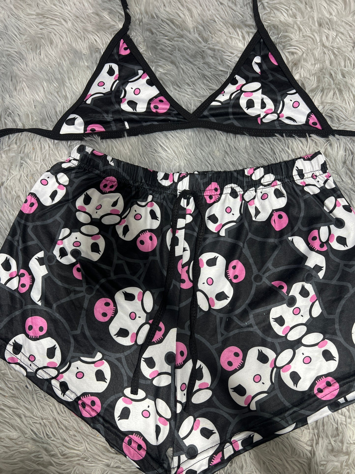 Faces Kuromi Brush Matching Top & Short - Fundies