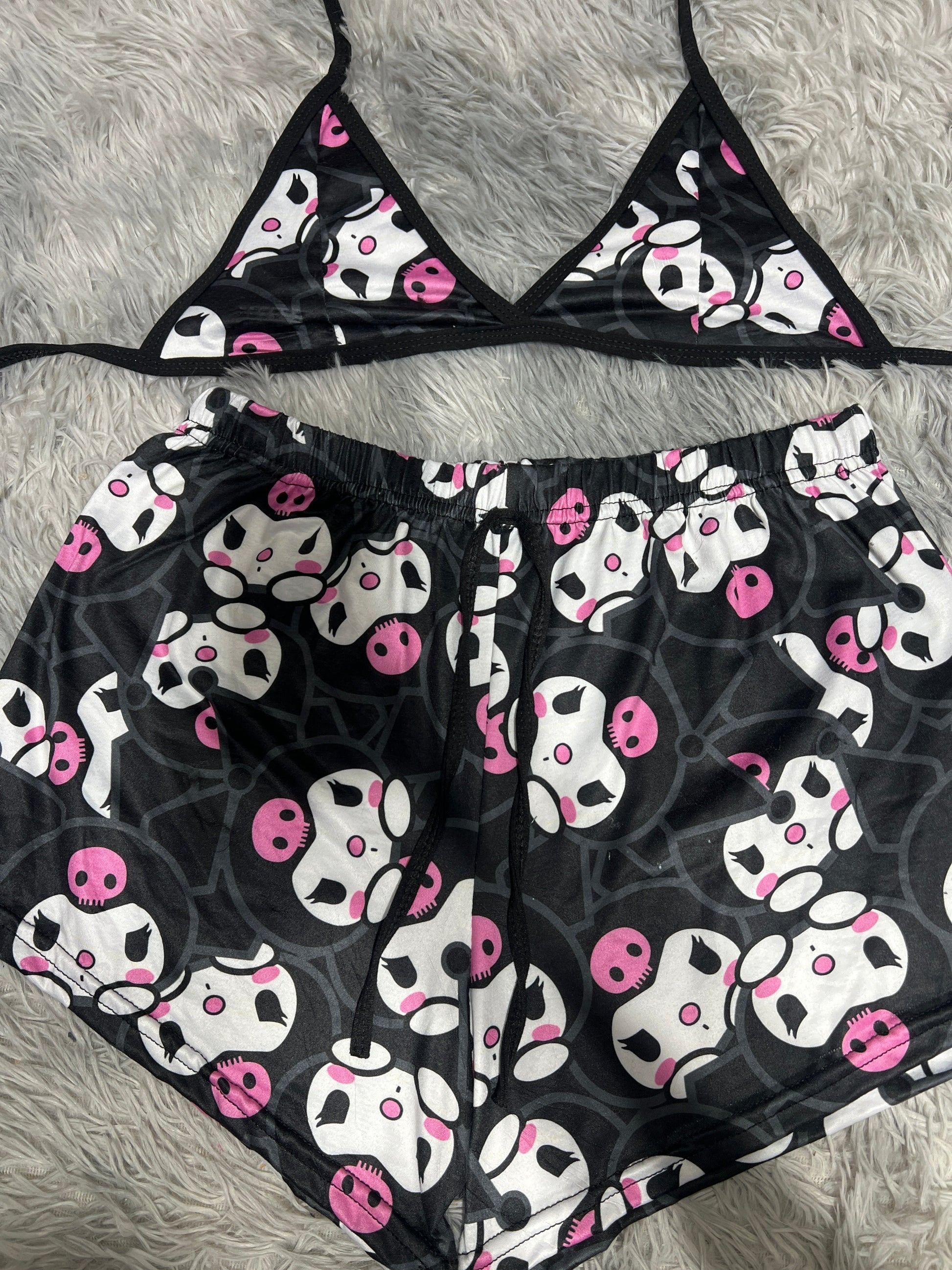 Faces Kuromi Brush Matching Top & Short - Fundies
