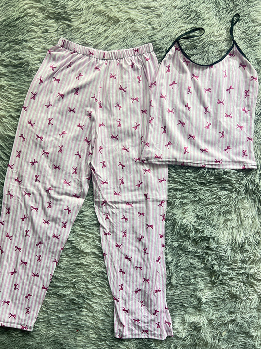 Bows Pink Women's Pajama Set - Fundies