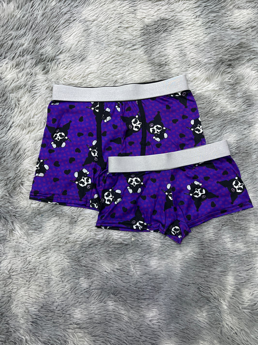Kuromi screem purple background matching couples boxer underwear Halloween