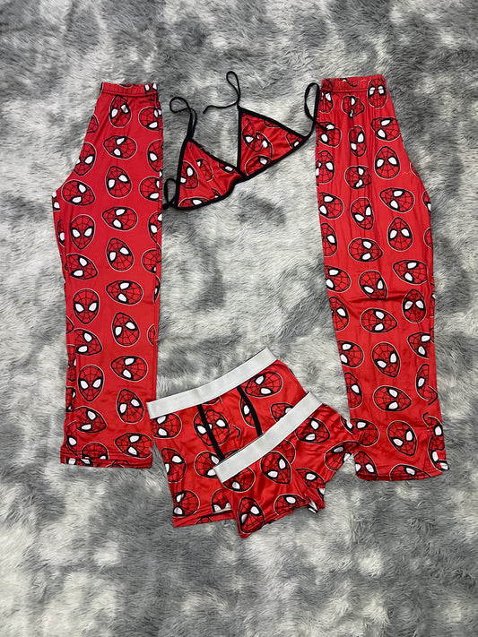 Spider-man face red background 5 pcs pajama duo
