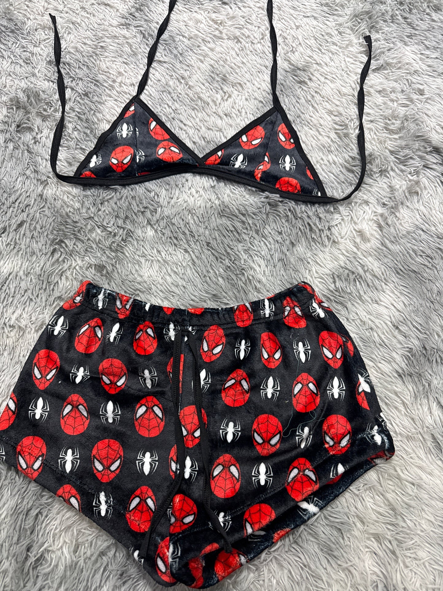 Spider-Man Background Black Matching Top & Short - Fundies