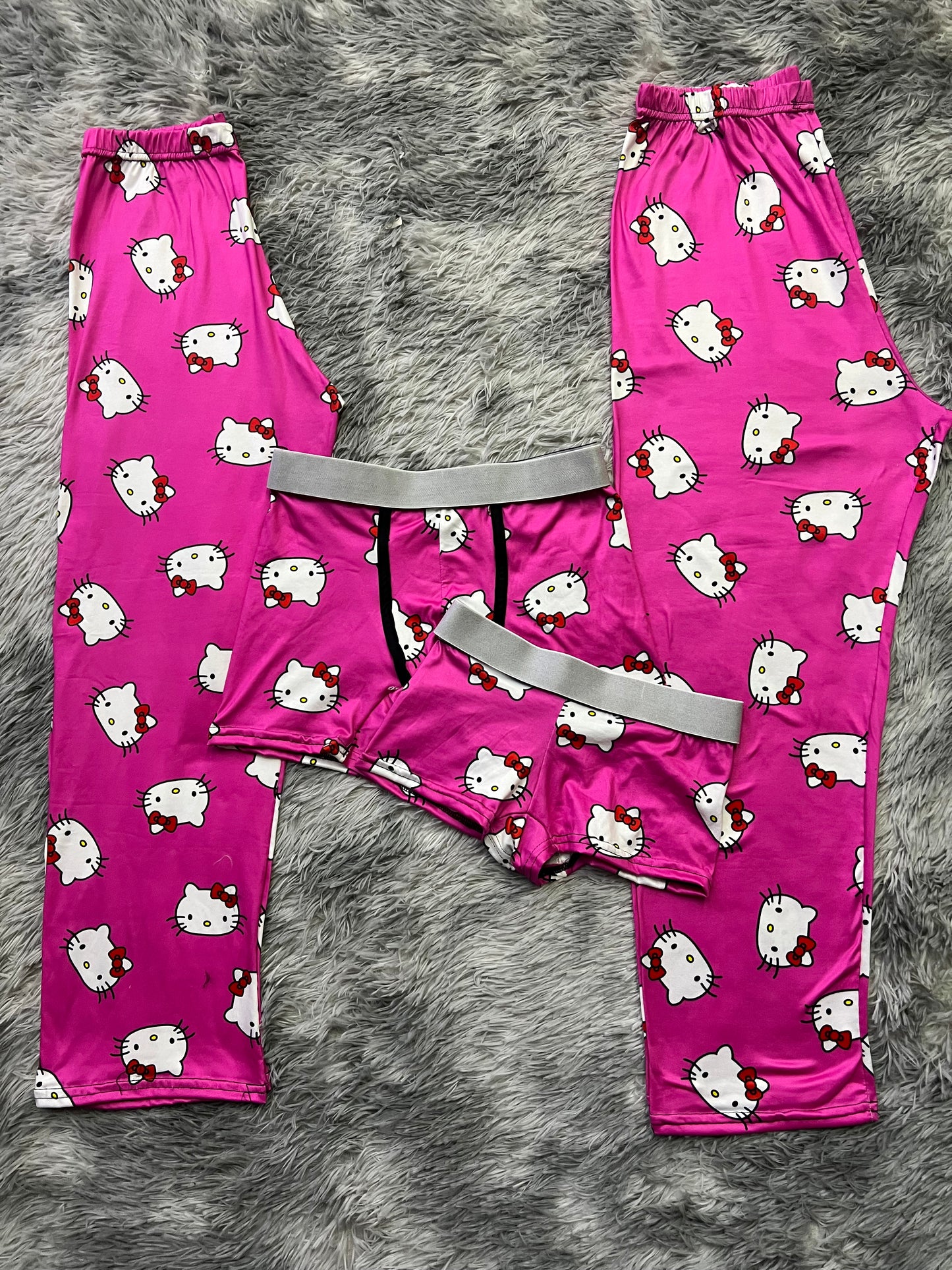 Kitty faces pink background 5 pcs pajama duo