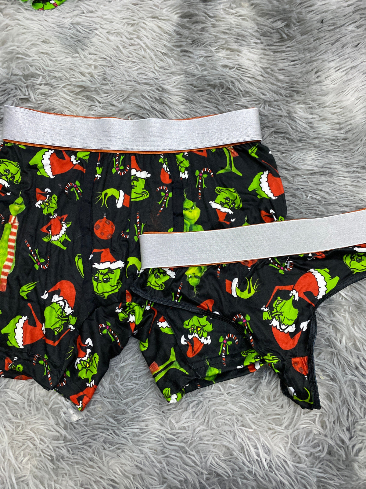 Grinch Black Background Matching Boxers