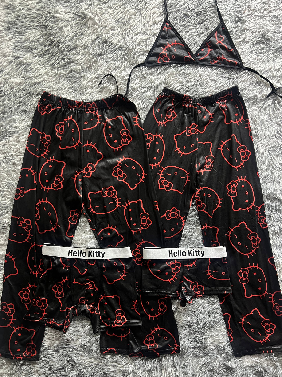 Hello Kitty Outlined Red 5 Piece PJ