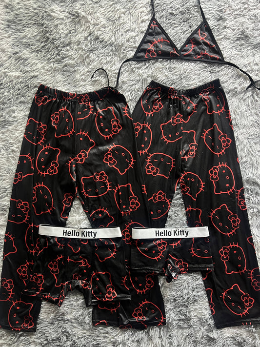 Hello Kitty Outlined Red 5 Piece PJ - Fundies