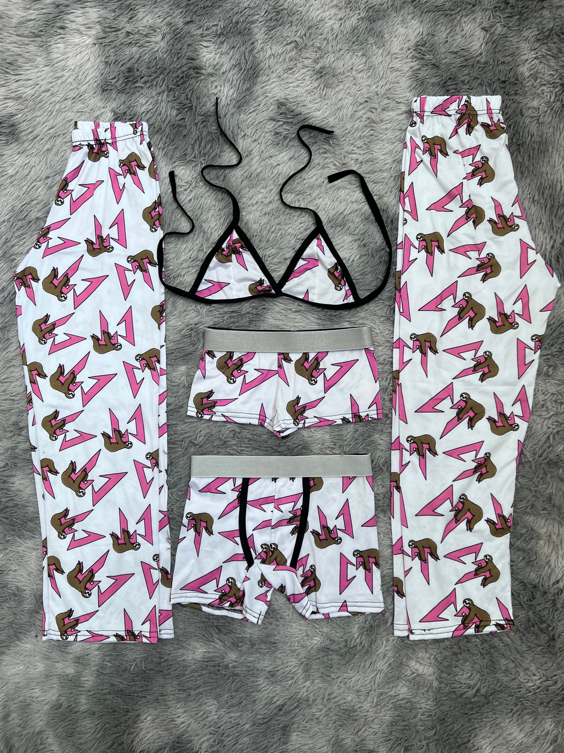 CT Pink And White 5 Piece PJ - Fundies