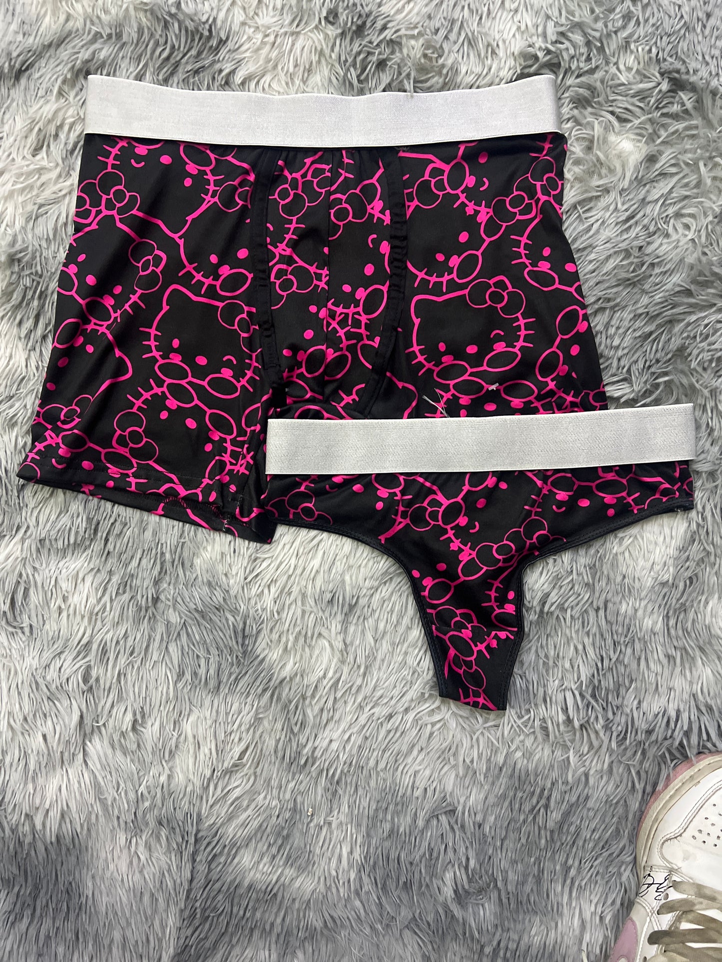 Hello kitty pink black Background web matching underwear