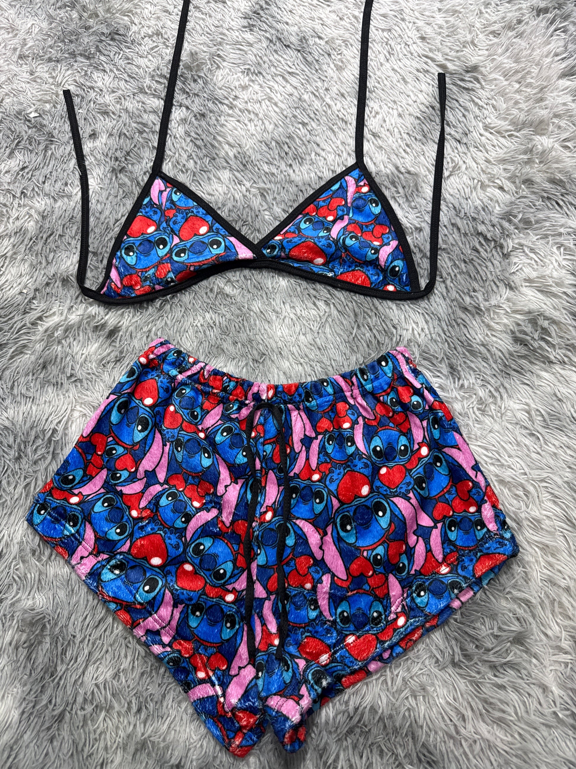 Stitch With Hearts Matching Top & Short - Fundies