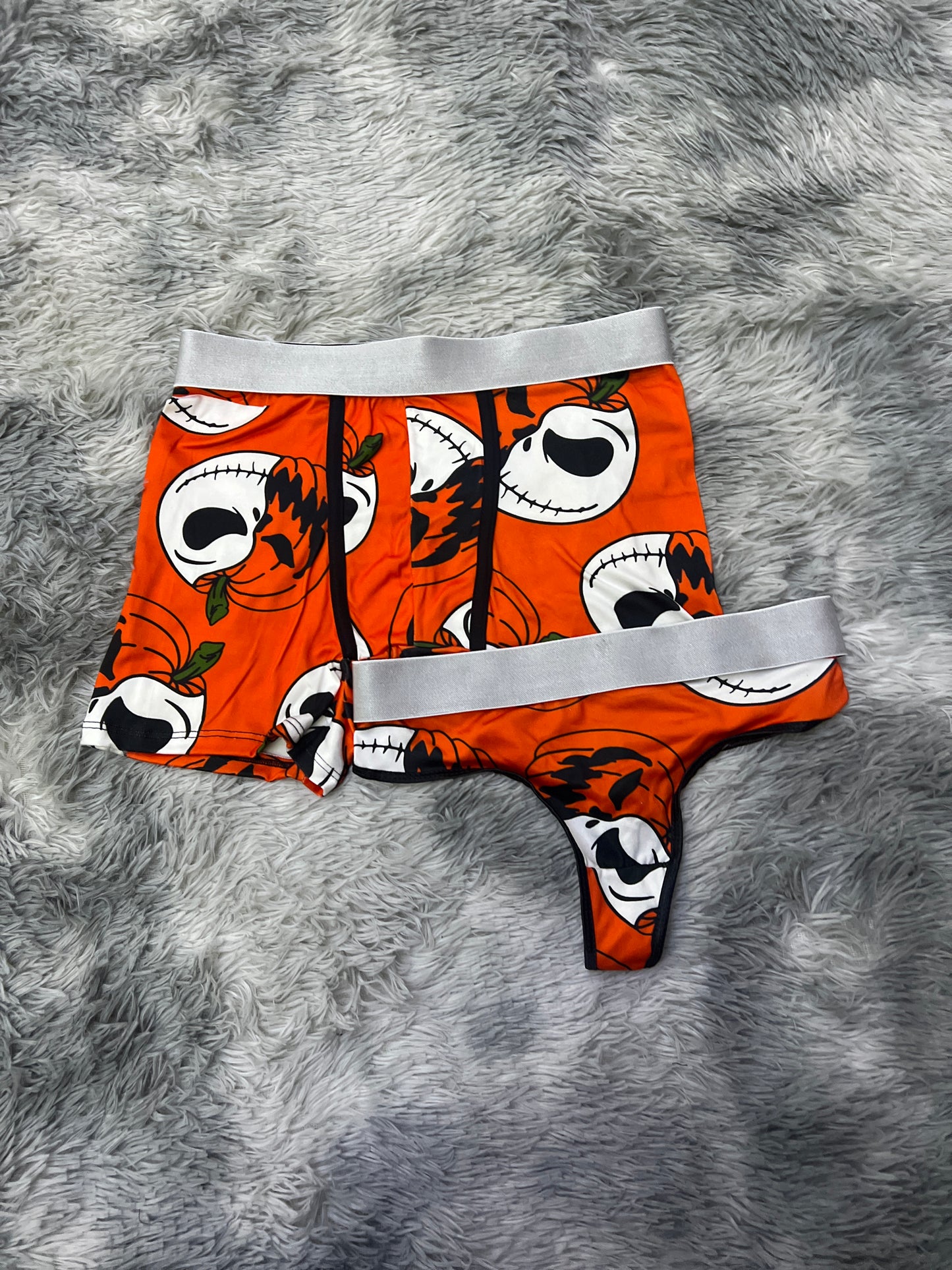 Jack pumpkin orange background Halloween matching underwear