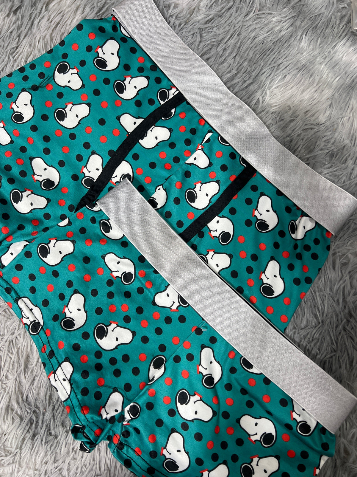 Snoopy Green With Little Dots Matching Boxers