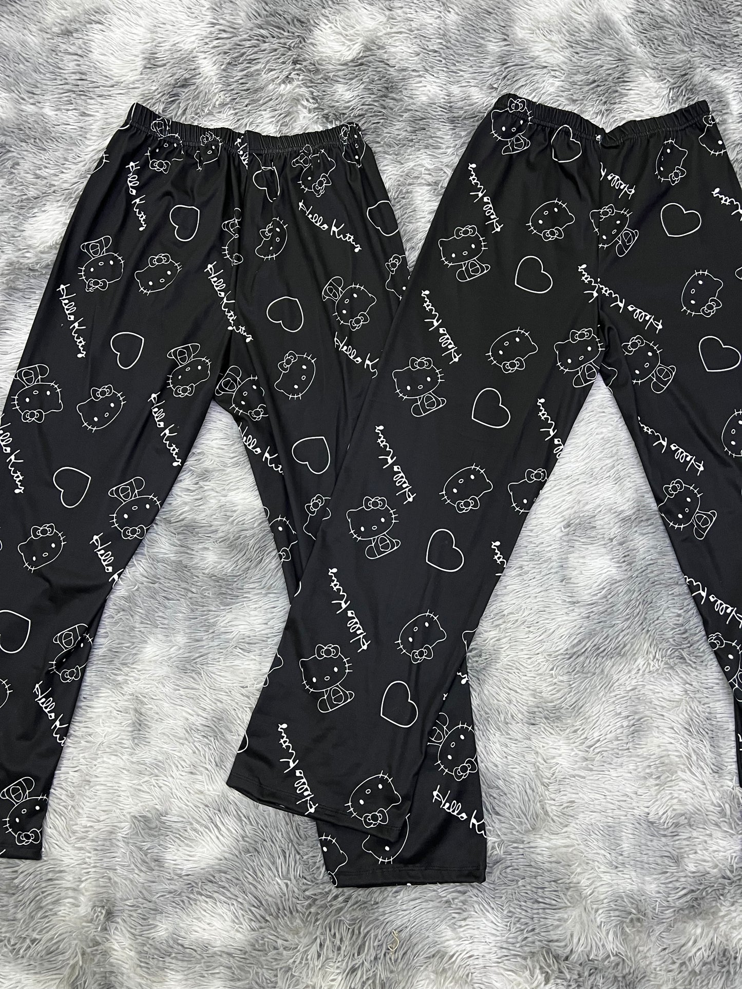 Black hello kitty plush pajama duo