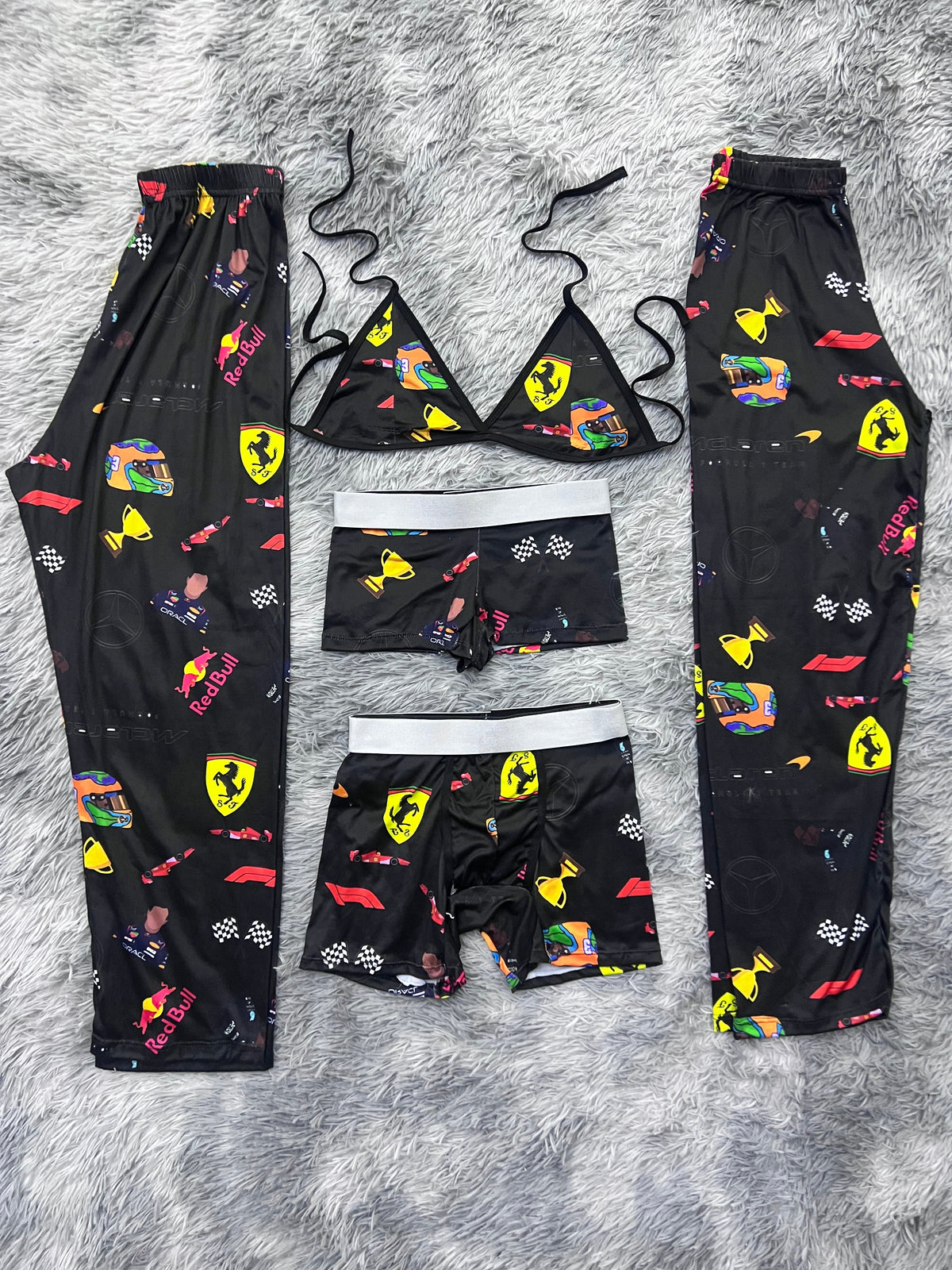 Formula 1 Black Background 5 Piece PJ Set