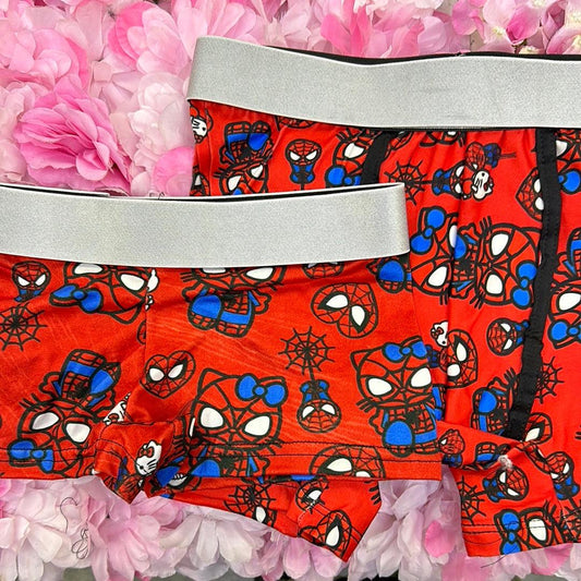Spider man and hello kitty matching couples boxer underwear - Fundies