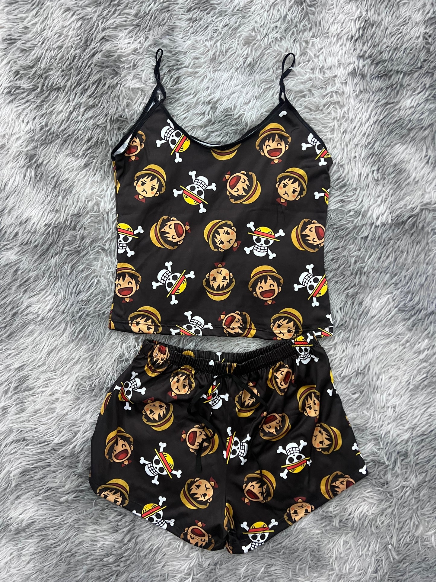 One Piece Luffy Blusa With Short One Size Of Brush Matching Top & Short - Fundies