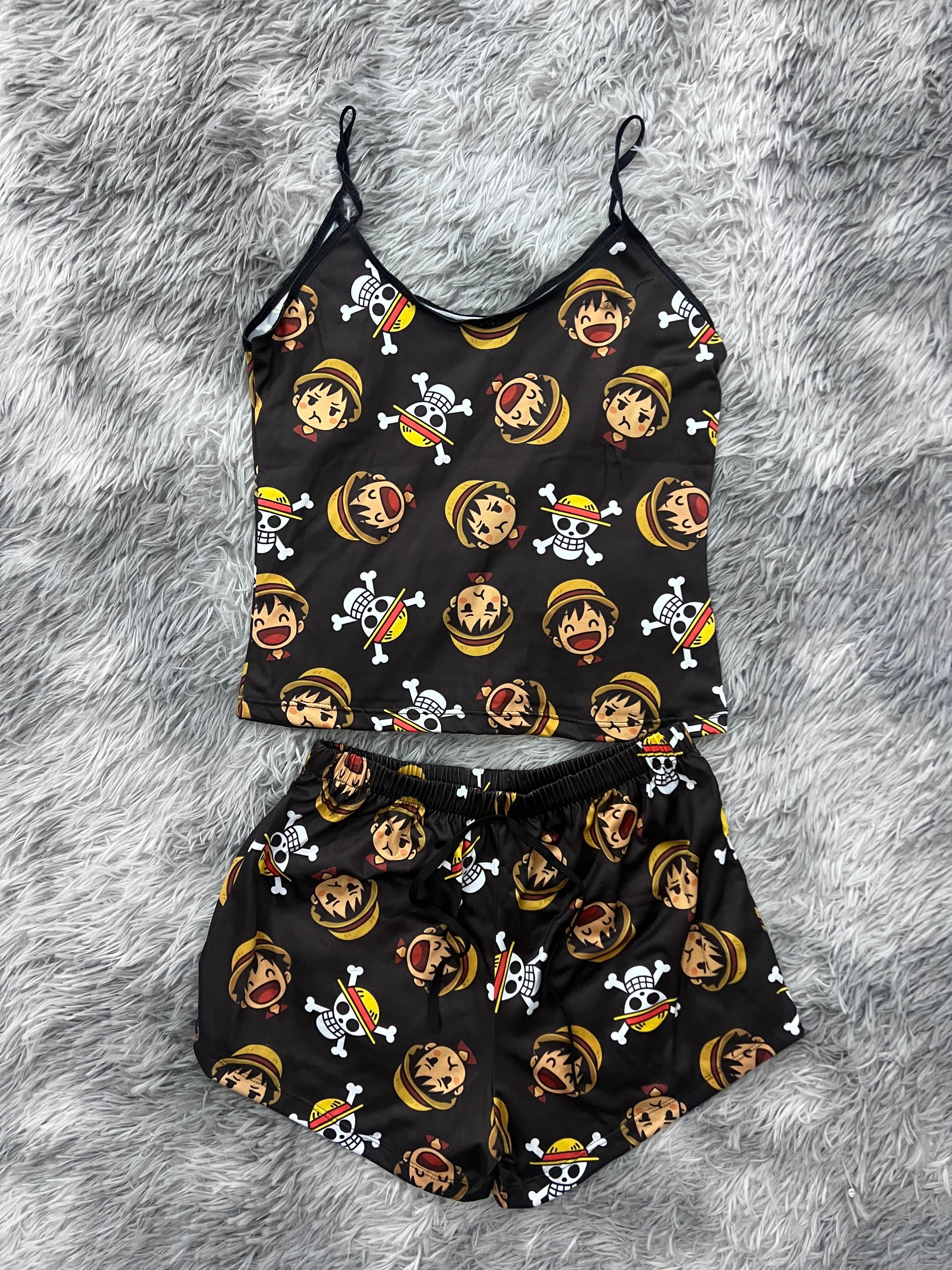 One Piece Luffy Blusa With Short One Size Of Brush Matching Top & Short - Fundies