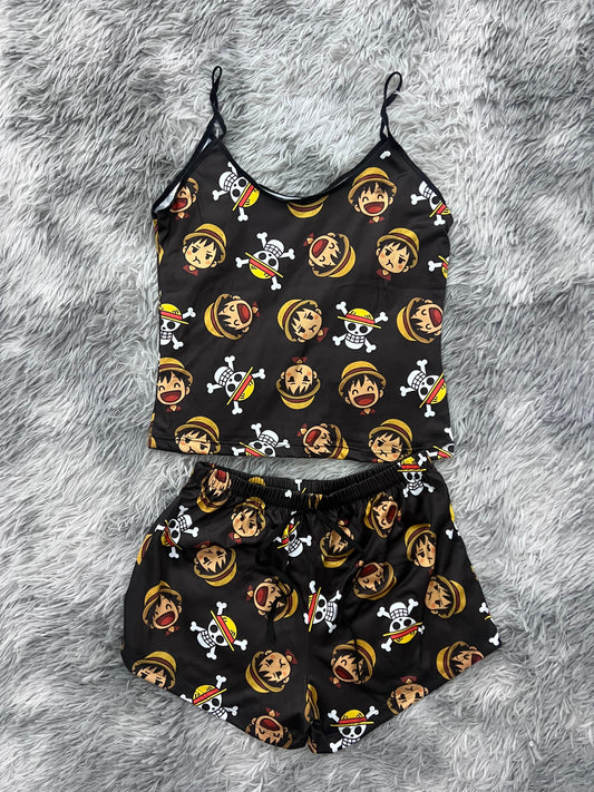 One Piece Luffy Blusa With Short One Size Of Brush Matching Top & Short - Fundies