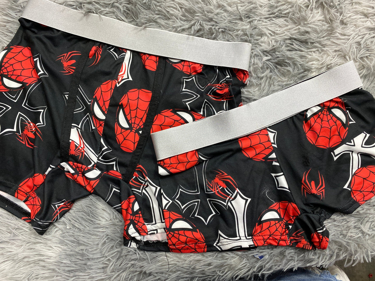 Spider-Man Cross Background Black Matching Boxers - Fundies