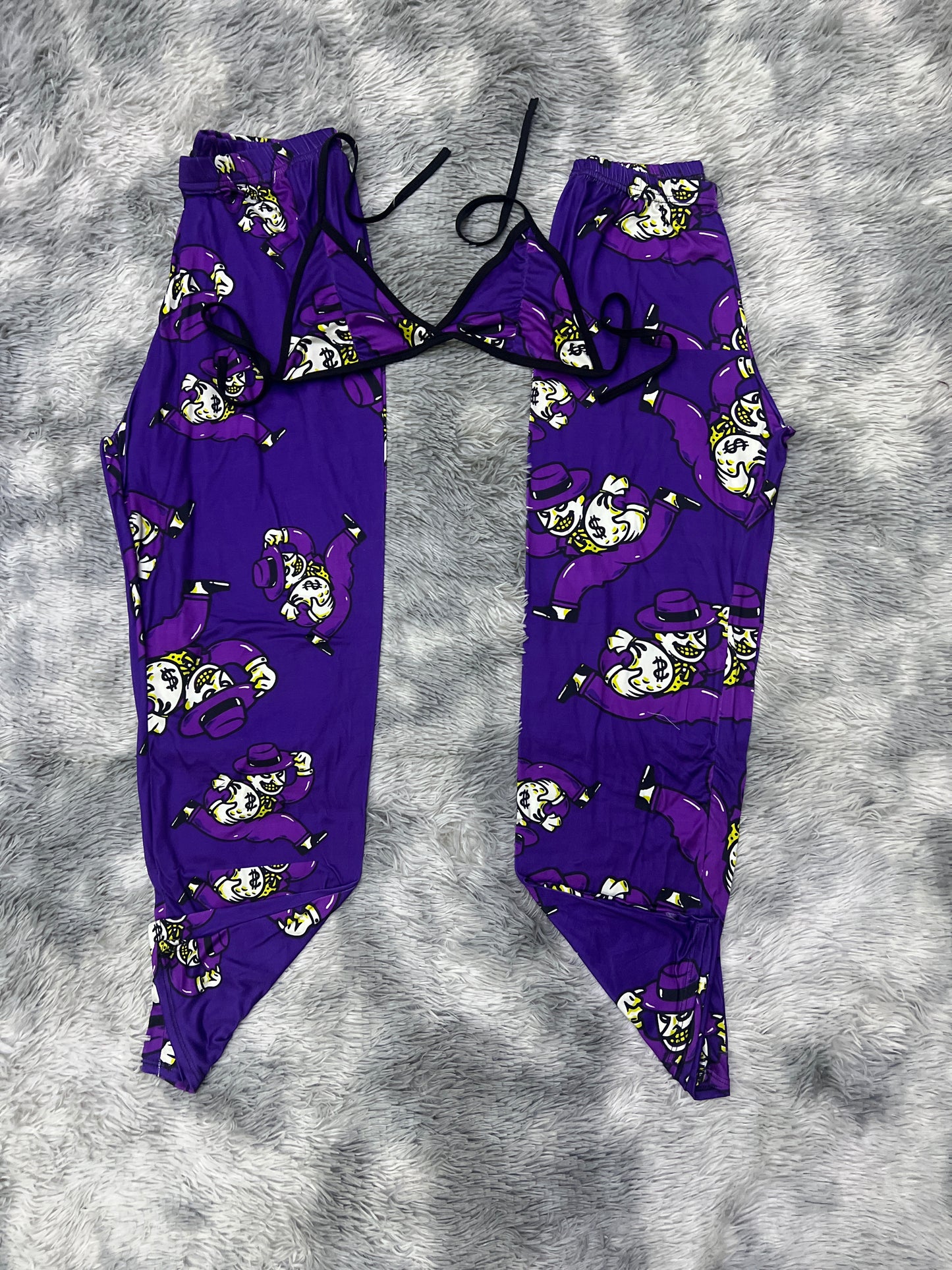 Joker purple background Halloween Plush pajama duo