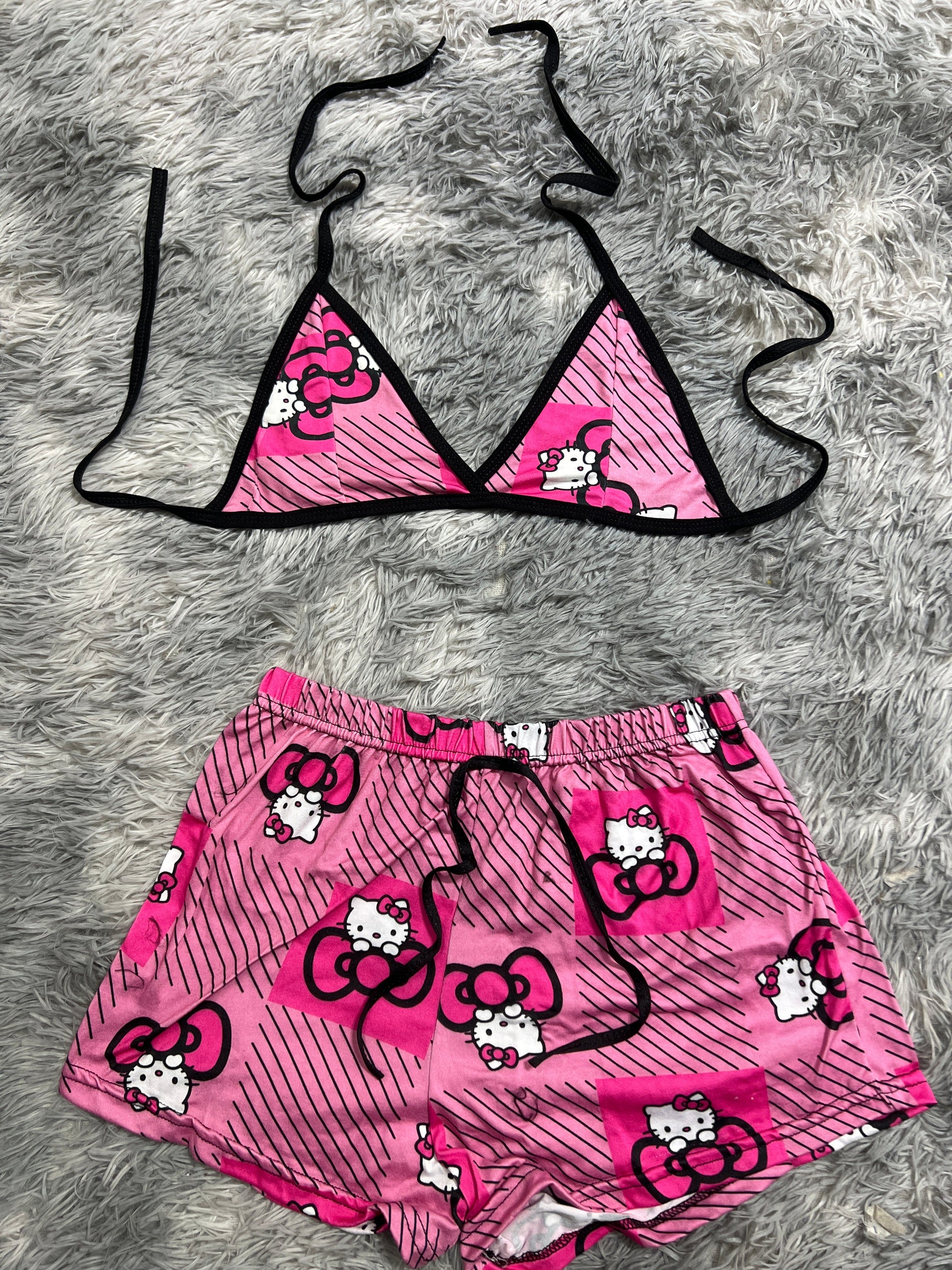 Hello Kitty Stripes Brush Matching Top & Short - Fundies