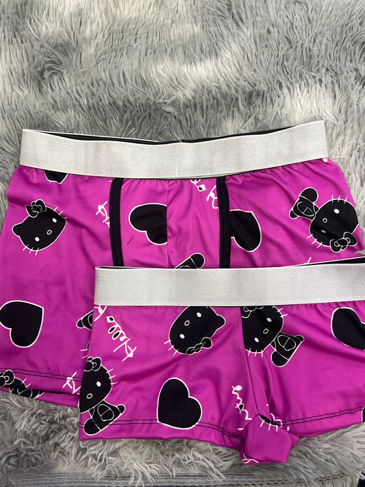 Hello kitty black and pink couples matching underwear boxer and boxer MIXED SIZES