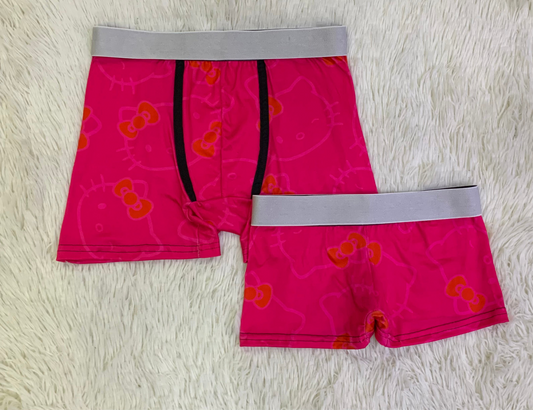 Kitty silhouette pink matching underwear boxer and boxer MIXED SIZES