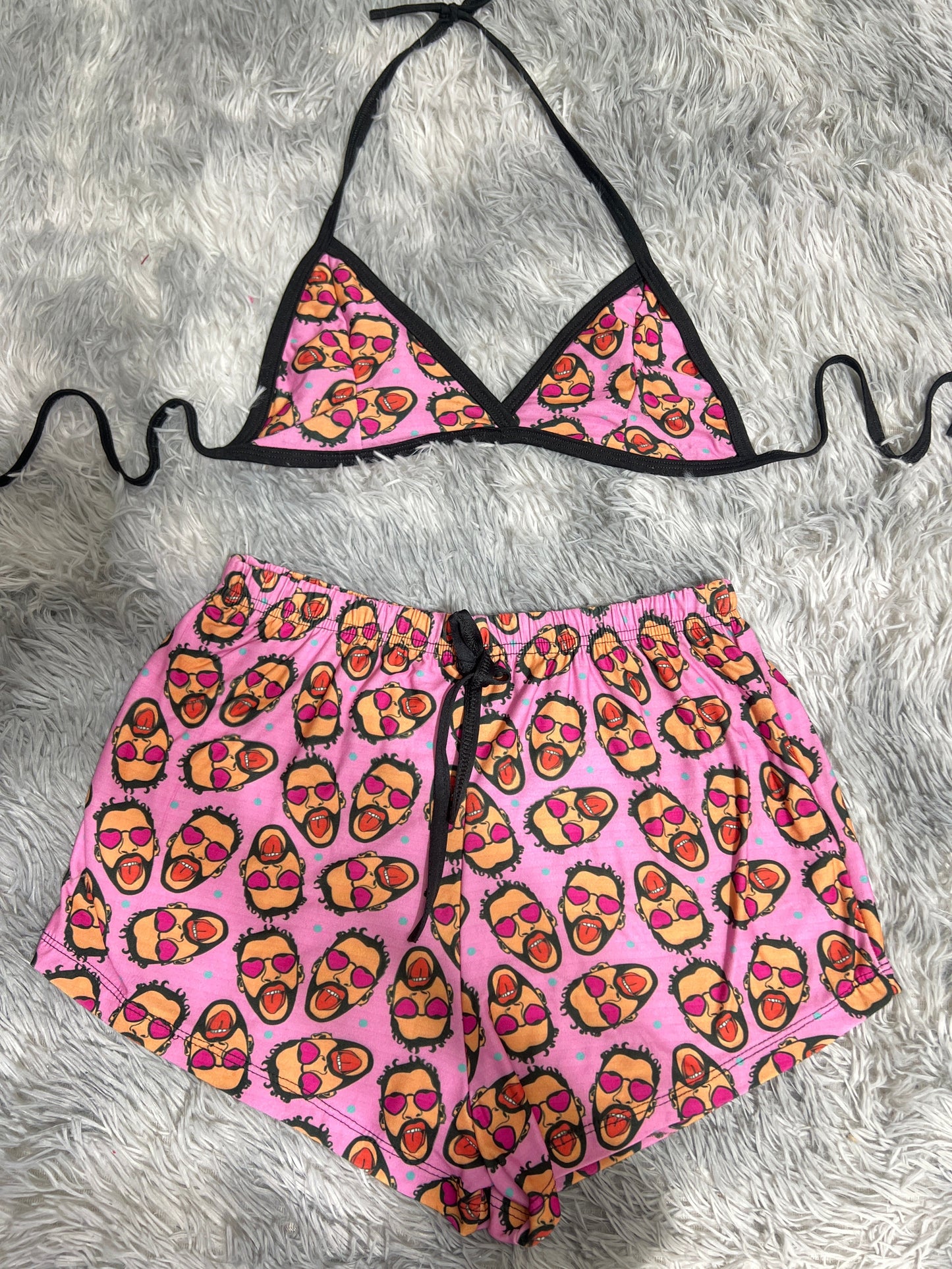 Bad Bunny Brush Matching Top & Short - Fundies