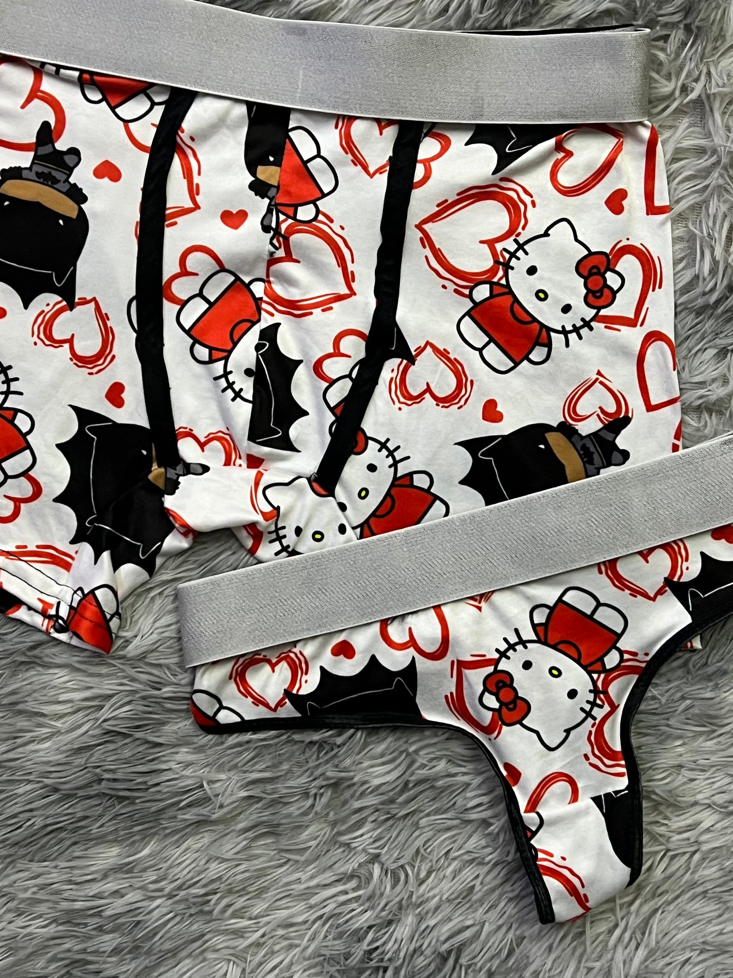 Kitty Batman white background matching underwear