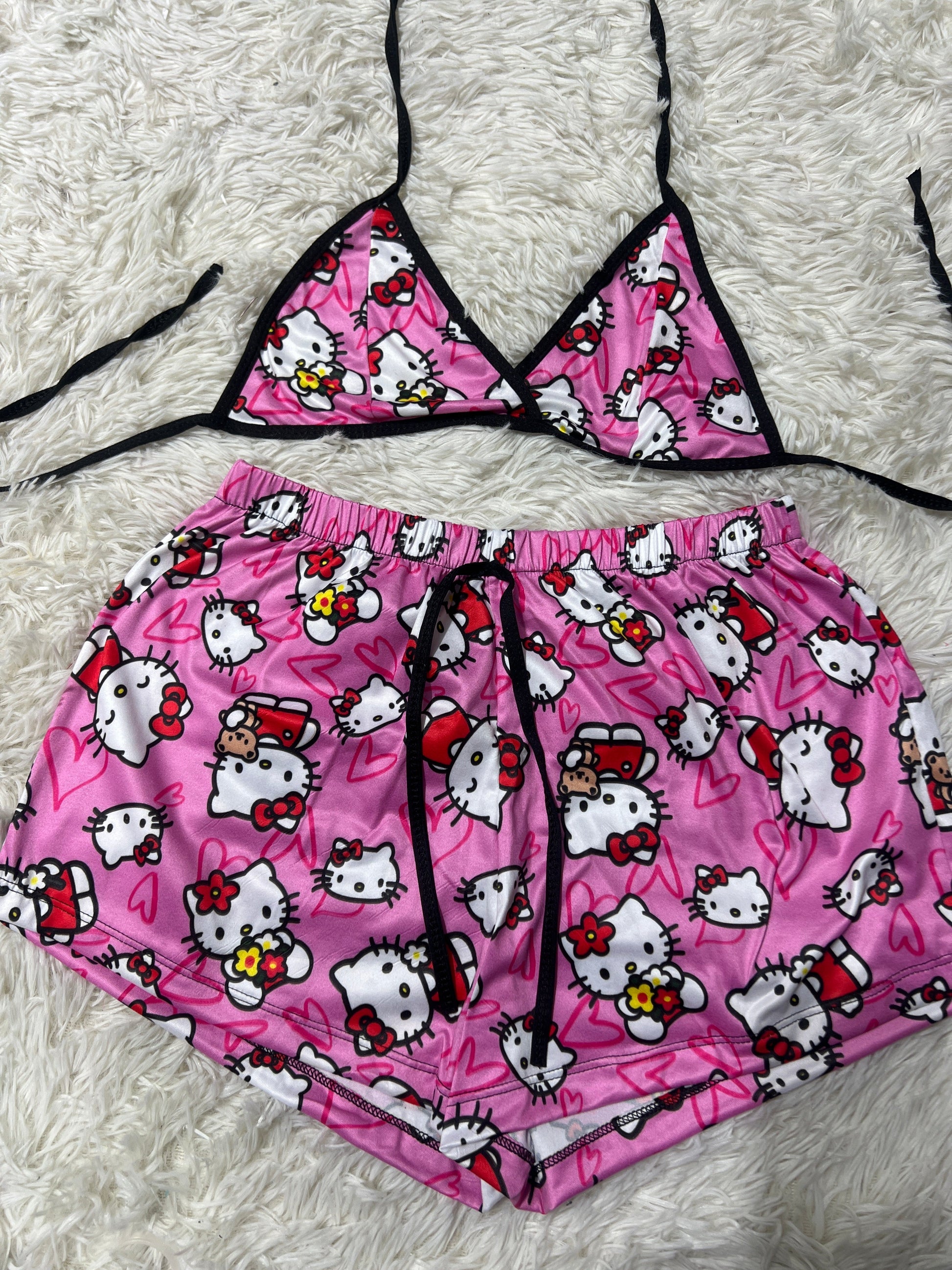Hello Kitty Plush Brush Matching Top & Short - Fundies