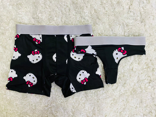 Hello kitty black background couples underwear XL