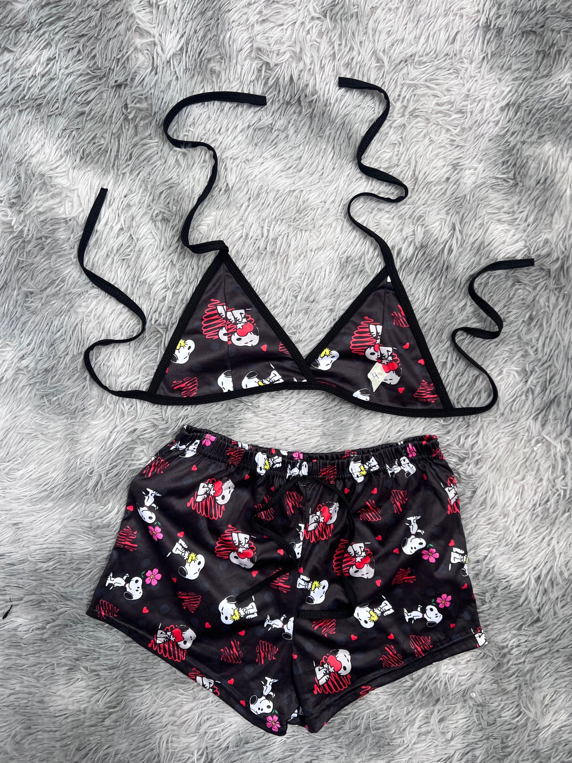 Snoopy Hearts Brush Matching Top & Short - Fundies