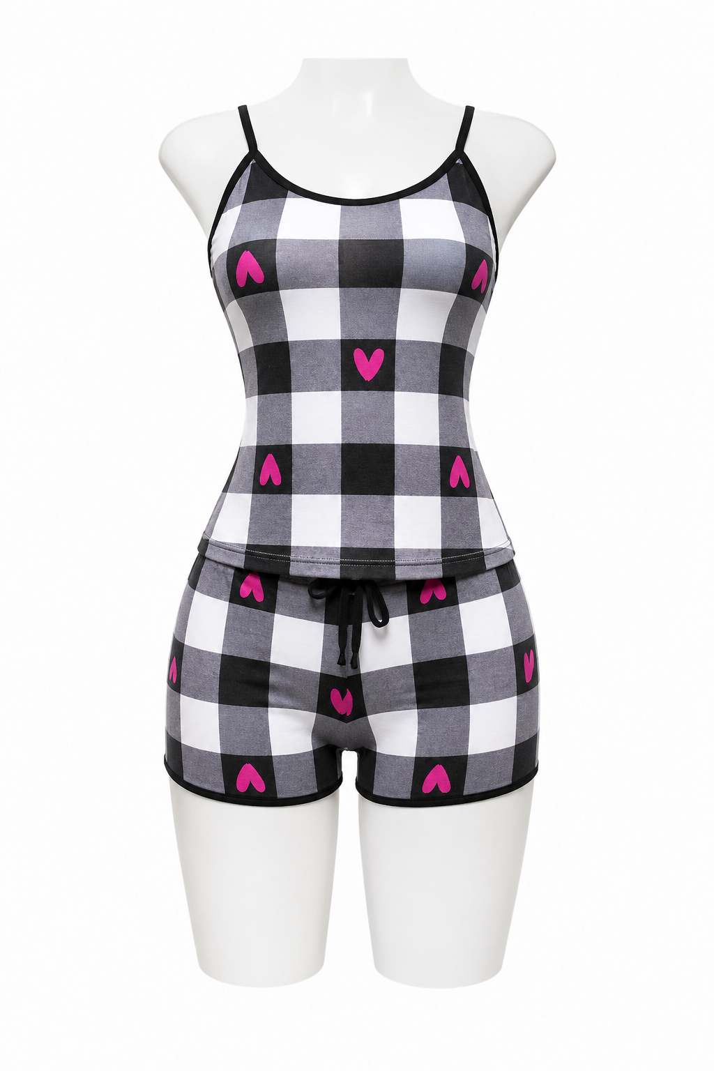Heart Plaid Women's Pajama Set