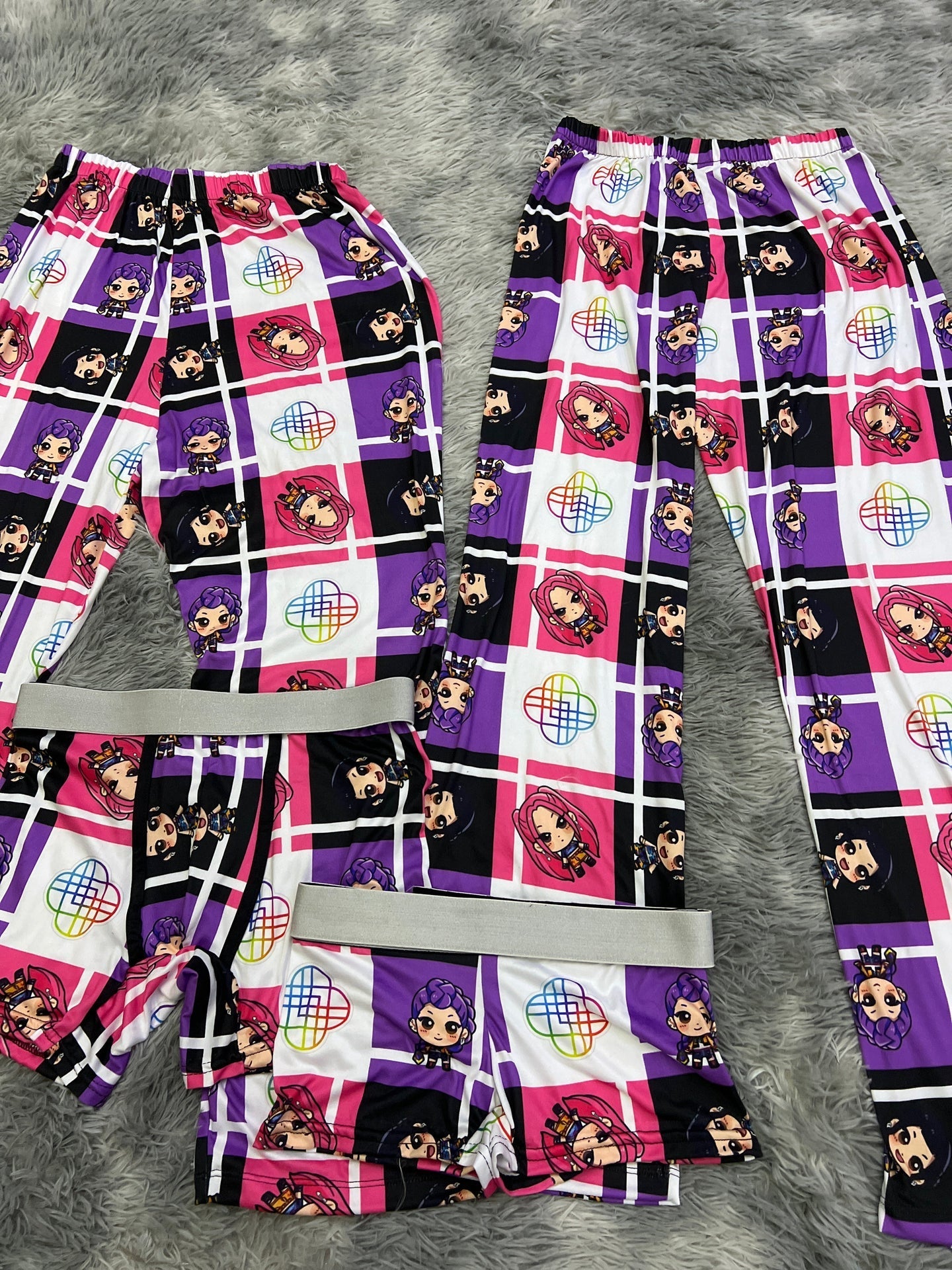 Kpop Couples Plaid 5 Piece PJ - Fundies