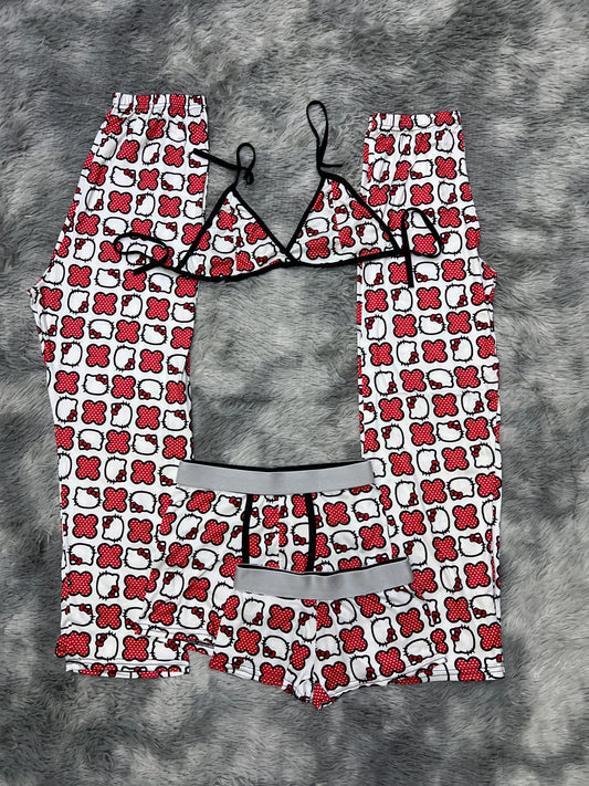 Hello kitty white background 5 pcs pajama duo