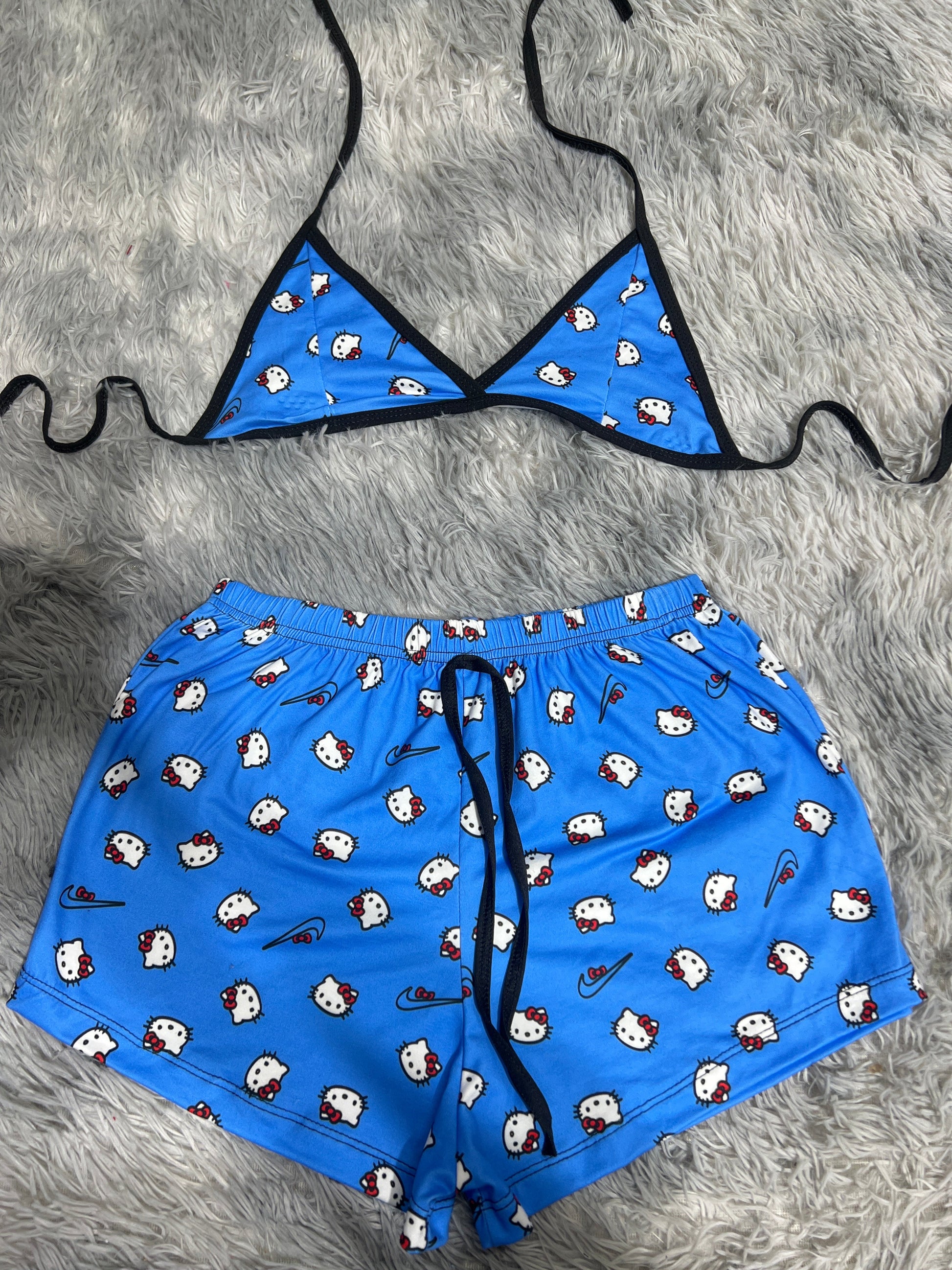 Hello Kitty Nike Blue Brush Matching Top & Short - Fundies