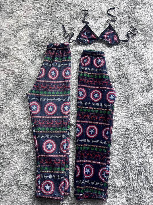 Shield Of The Captain America Christmas Matching Plushie PJs - Fundies