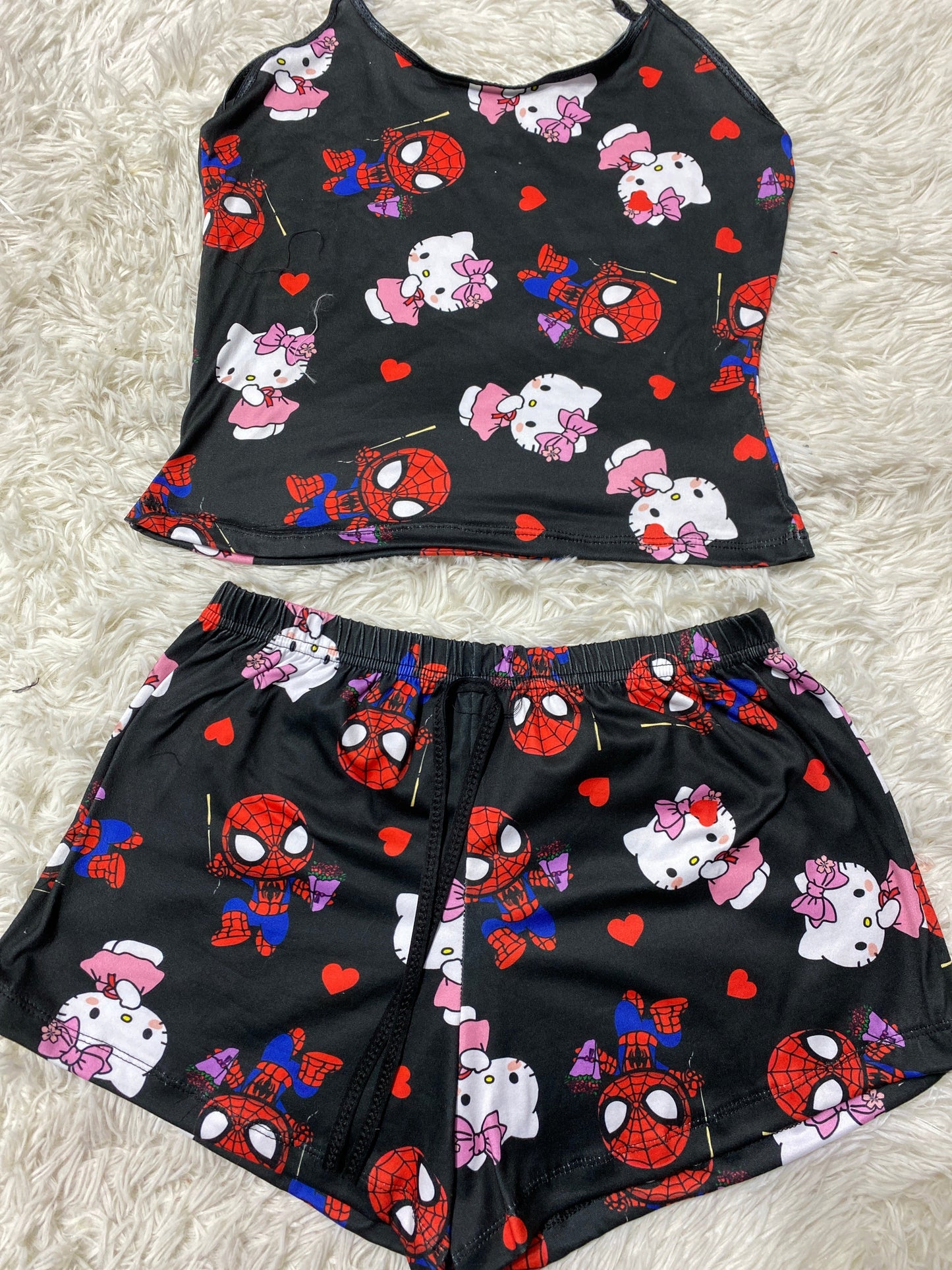 Hello Kitty And Spider-Man Women's Pajama Set - Fundies