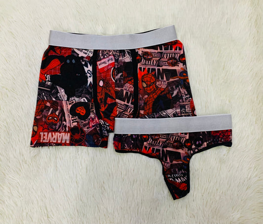 Spiderman comics red background matching underwear