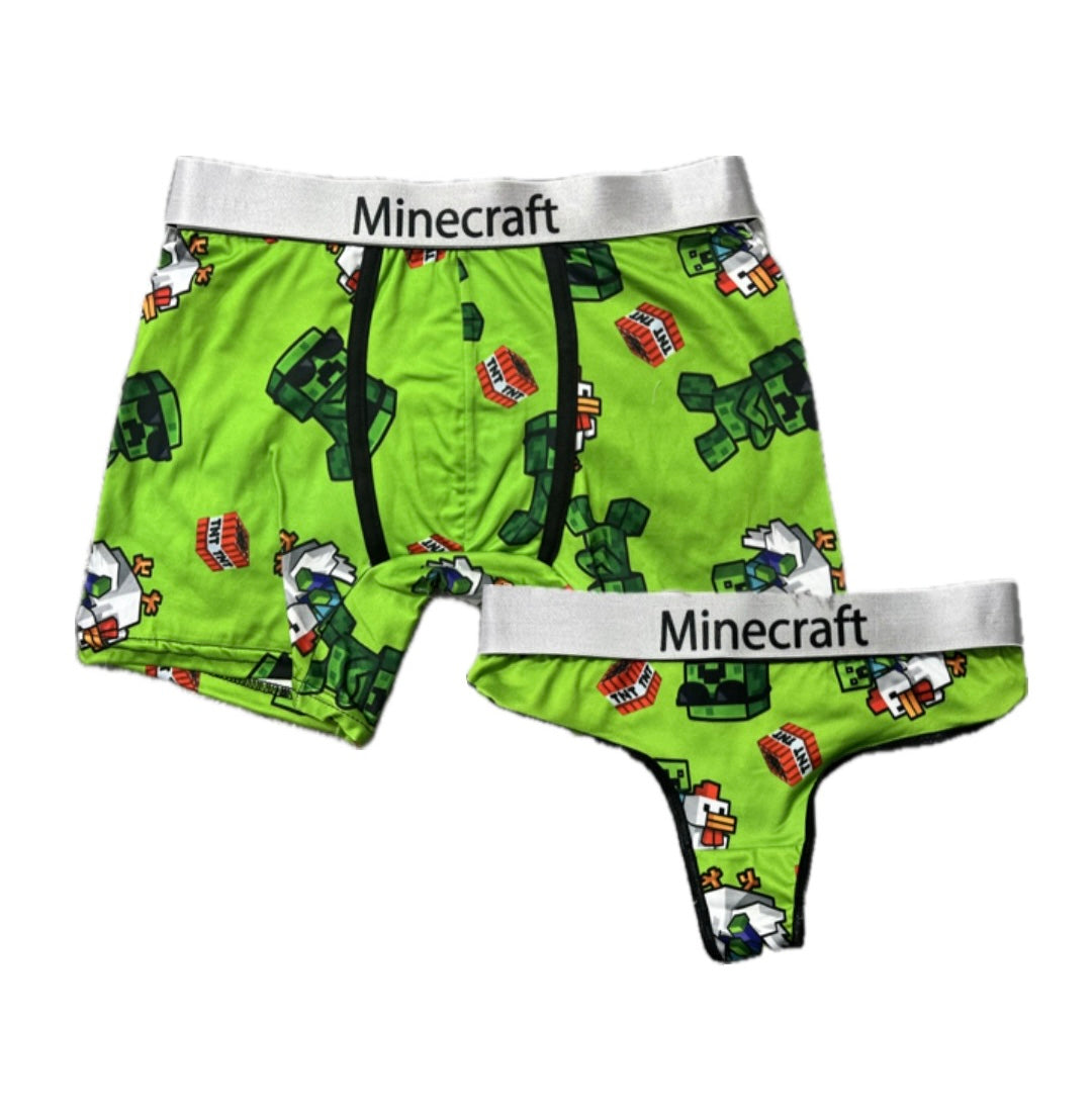 Minecraft Matching Underwear Set for Couples 🟢