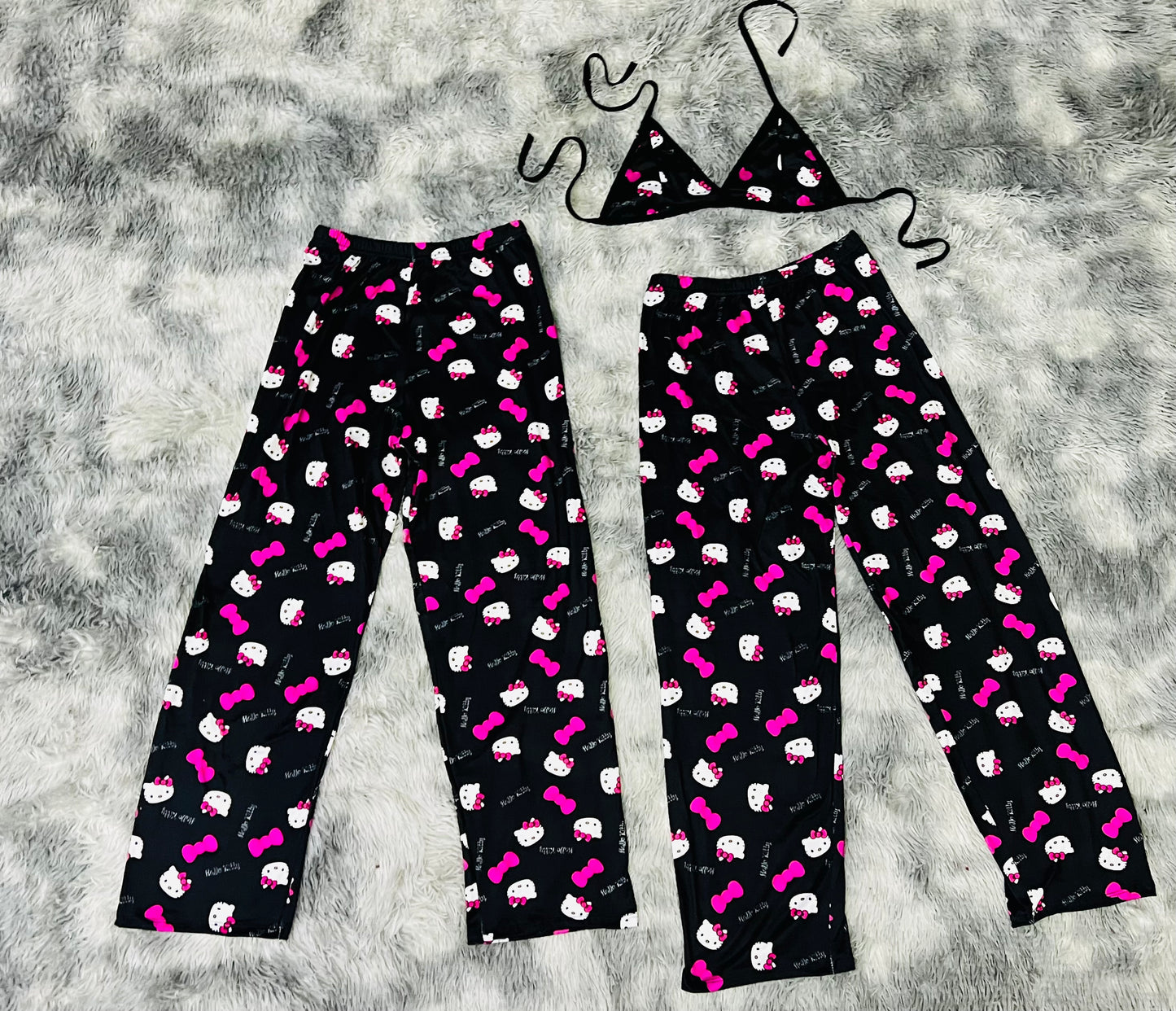 Hello Kitty faces and Bow pajama duo