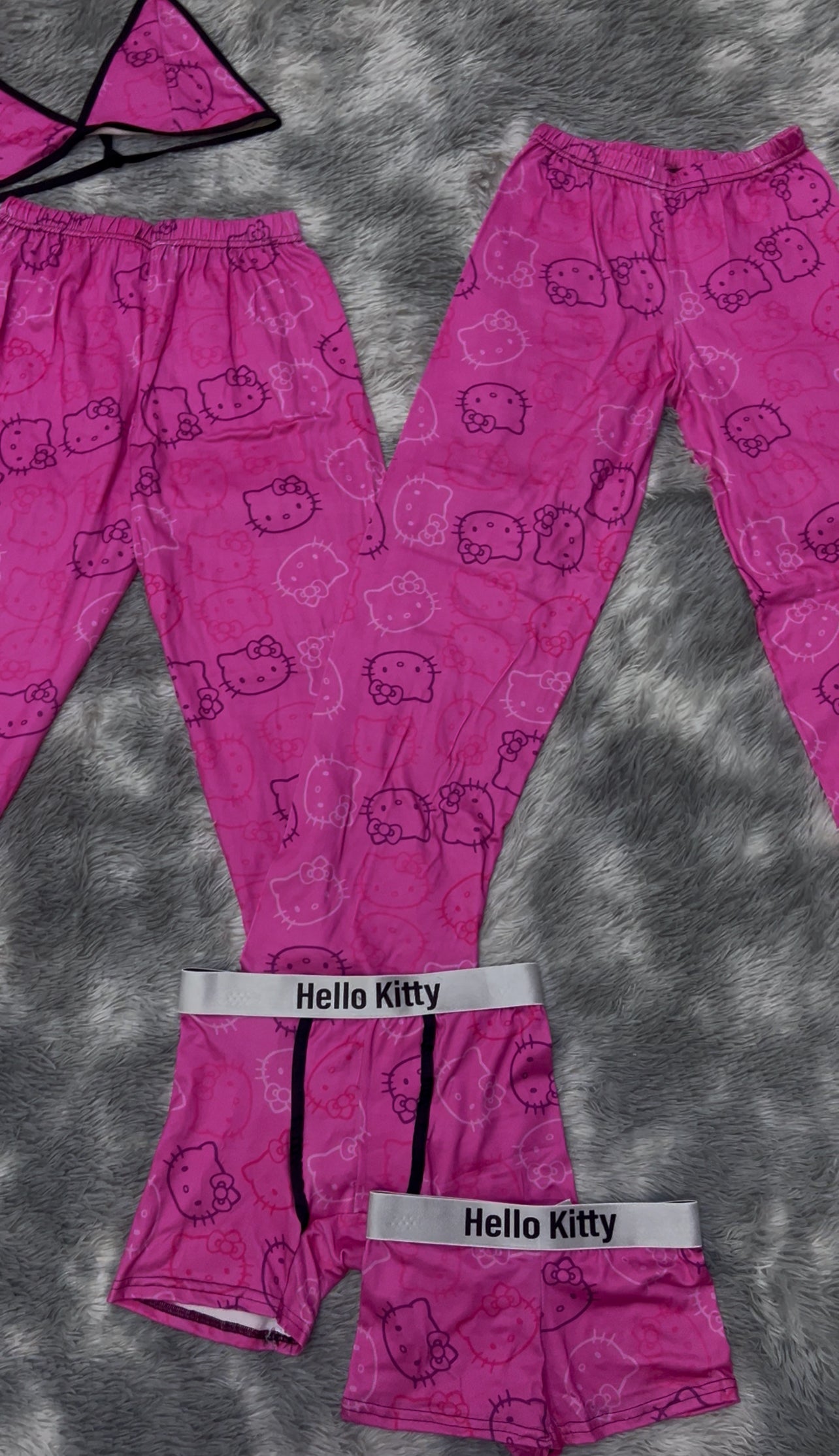 Hello kitty pink and black 5 pcs pajama duo
